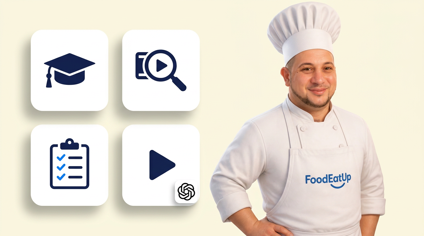 Le chef FoodEatUp devant la grille des capacités de l'assistant
