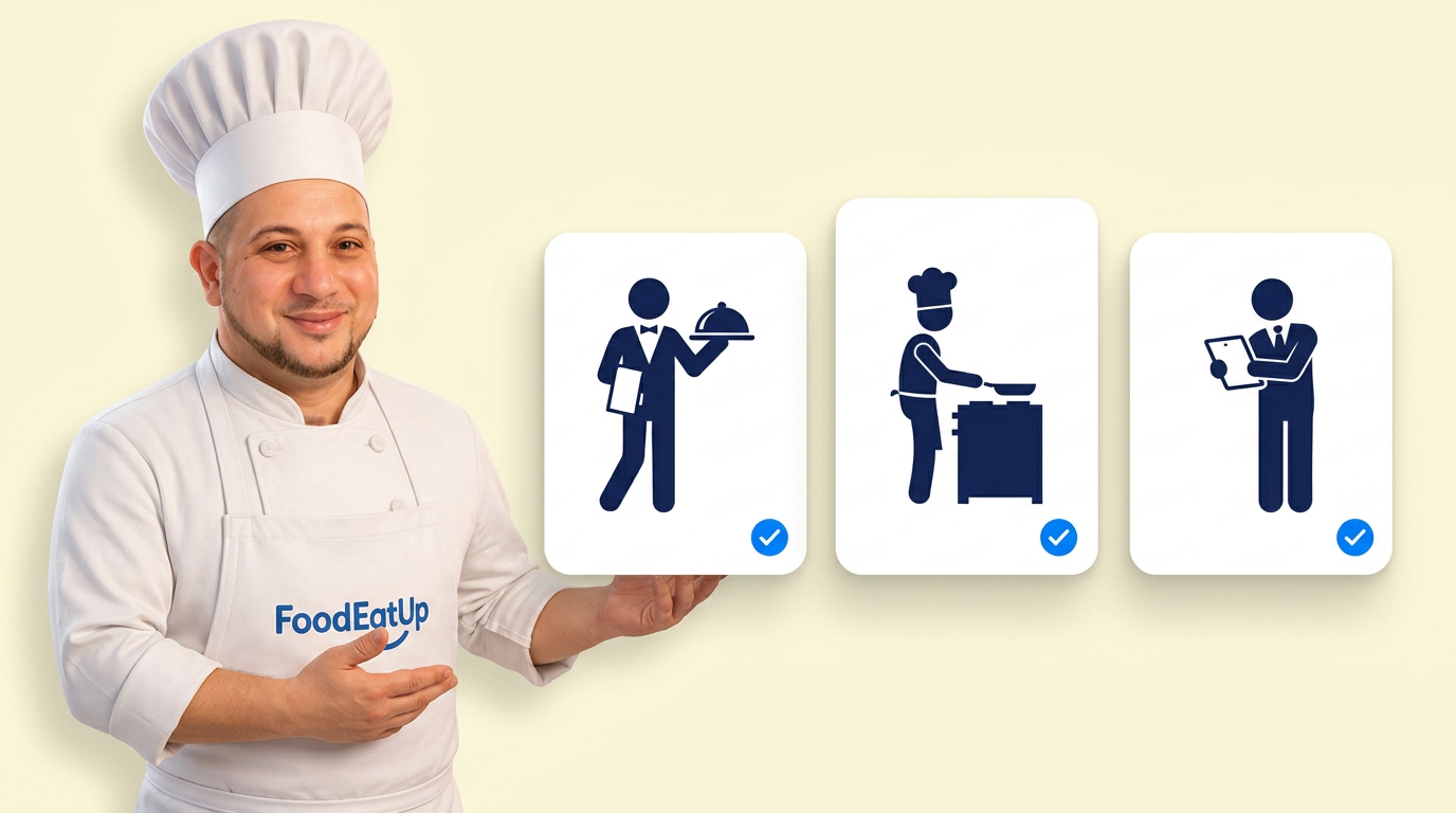 Le chef FoodEatUp forme les postes de la salle, de la cuisine et de la direction
