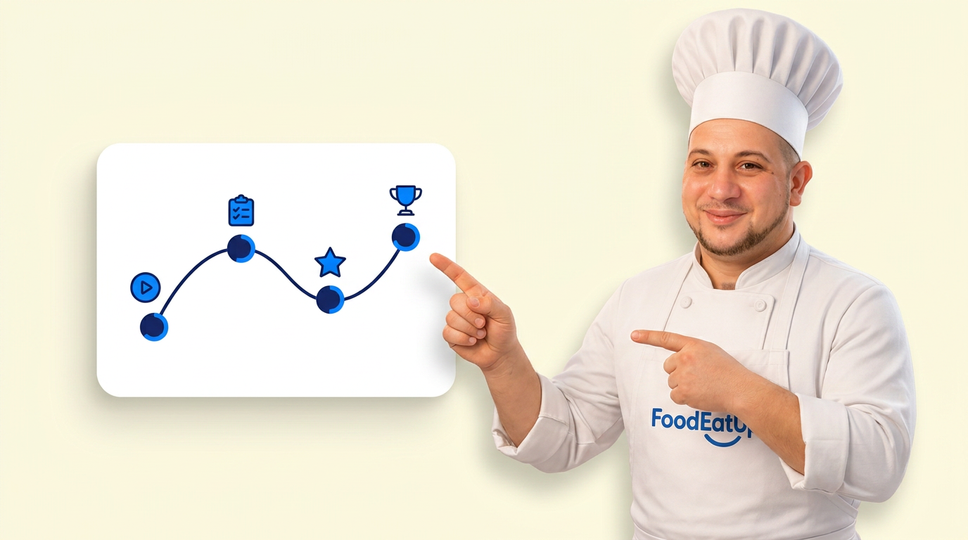 Le chef FoodEatUp présente un parcours d'apprentissage en quatre étapes